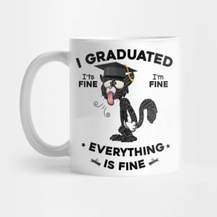 I Graduated Graduate Class 2023 Funny Black Cat Graduation Mug